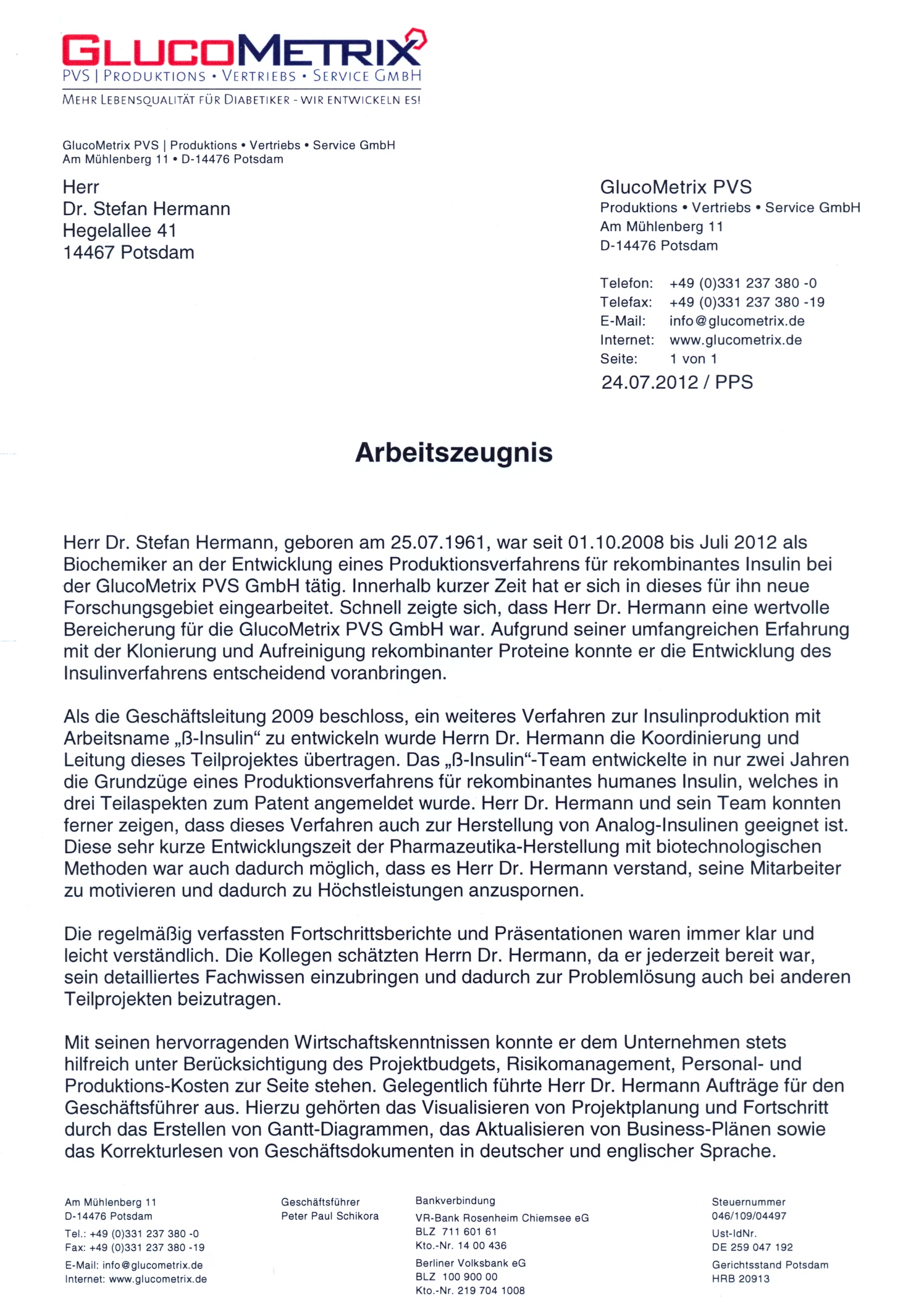 Arbeitszeugnis